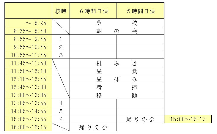日課表